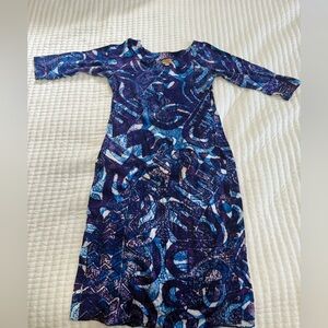 TAV Pacific Purple blue mix Polynesian dress size 16
